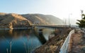 Highway bridge over the dam Royalty Free Stock Photo