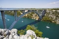 Highway bridge over a river Royalty Free Stock Photo