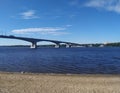 Highway bridge over Volga river in Kostroma, Russia