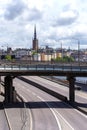 Highway and bridge, Stockholm, Sweden Royalty Free Stock Photo