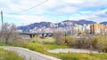 Highway bridges over the Besos river, Sant AdriÃ¡ del BesÃ³s, Barcelona Royalty Free Stock Photo