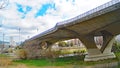 Highway bridges over the Besos river, Sant AdriÃ¡ del BesÃ³s, Barcelona Royalty Free Stock Photo