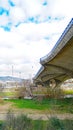 Highway bridges over the Besos river, Sant AdriÃ¡ del BesÃ³s, Barcelona Royalty Free Stock Photo