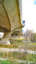 Highway bridges over the Besos river, Sant AdriÃ¡ del BesÃ³s, Barcelona Royalty Free Stock Photo