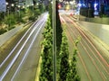 Highway city light trails in Athens