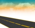 Highway with clouds Royalty Free Stock Photo