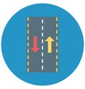 Highway Color Illustration Vector Icon Royalty Free Stock Photo