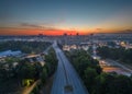 Highway into Columbia, South Carolina, USA Royalty Free Stock Photo