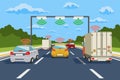 Highway communication system vector infographics