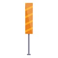 Highway construction attention icon, cartoon style