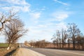 Highway in country district in early spring Royalty Free Stock Photo