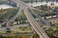 Highway crossing the Danube in Vienna Royalty Free Stock Photo