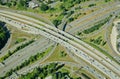 Highway crossing highway - aerial view Royalty Free Stock Photo