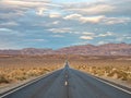 Highway 190 crossing Panamint Valley in Death Valley National Pa Royalty Free Stock Photo