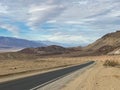 Highway 190 crossing Panamint Valley in Death Valley National Pa Royalty Free Stock Photo