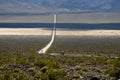 Highway 190 crossing Panamint Valley in Death Valley