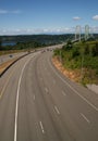 Highway 16 Crossing Puget Sound Over Tacoma Narrows Bridge Royalty Free Stock Photo