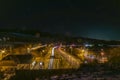 Highway and crossing roads in night near Semmering Austria 01 13 2024