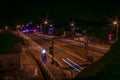 Highway and crossing roads in night near Semmering Austria 01 13 2024