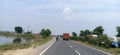 The highway between darbhanga and muzzaferpur india . Royalty Free Stock Photo