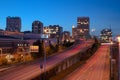 Highway Into Downtown Tacoma Washington City Skyline Royalty Free Stock Photo