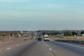 highway 35e direction houston in late afternoon with cars and blue sky Royalty Free Stock Photo