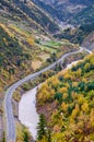 Highway at foot of mountain