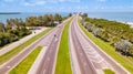 Highway or Freeway road. Low traffic on the way. Highway for any transportation. Road for cars and truck. Royalty Free Stock Photo