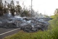 Highway in Hawaii, which was destroyed by a lava flow Royalty Free Stock Photo