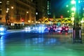 Highway with heavy traffic at night, Chicago, USA Royalty Free Stock Photo