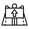 Highway hitchhiking icon, outline style