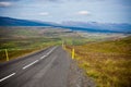 Highway through Icelandic landscape Royalty Free Stock Photo