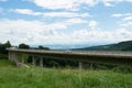 Highway infrastructure in the Swiss Jura landscape: Situation close to Vallorbe