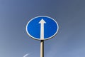 a highway with installed road signs Royalty Free Stock Photo