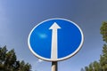 a highway with installed road signs Royalty Free Stock Photo