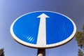 a highway with installed road signs Royalty Free Stock Photo