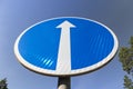 a highway with installed road signs Royalty Free Stock Photo