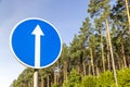 a highway with installed road signs Royalty Free Stock Photo