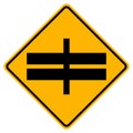 Highway Intersection Ahead Traffic Road Sign,Vector Illustration, Isolate On White Background Label. EPS10 Royalty Free Stock Photo