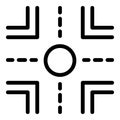 Highway intersection icon, outline style