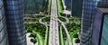 Highway intersection/ road interchange in the city with heavy traffic Royalty Free Stock Photo