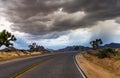 Highway at the Joshua Tree National Park, California, USA Royalty Free Stock Photo