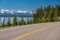 Highway by the lake in Yellowstone