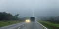 Highway landscape with moving cars at daytime Royalty Free Stock Photo