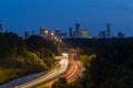 Highway Leading into the City at Night