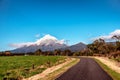 Highway leading to the Mountain, New Zealand Royalty Free Stock Photo