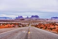 Highway 163 leading to the Monument Valley Royalty Free Stock Photo