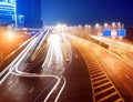 Highway light trails Royalty Free Stock Photo