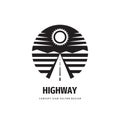 Highway logo template design. Transport icon logo sign. Transportation delivery vector logo symbol Royalty Free Stock Photo