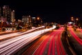 Highway Long Exposure City Background at night Royalty Free Stock Photo